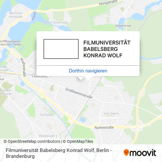 Filmuniversität Babelsberg Konrad Wolf Karte