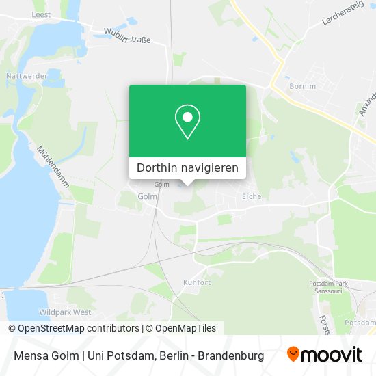 Mensa Golm | Uni Potsdam Karte