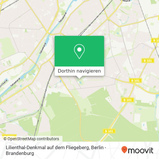 Lilienthal-Denkmal auf dem Fliegeberg Karte