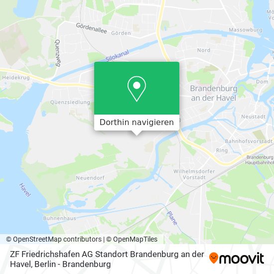 ZF Friedrichshafen AG Standort Brandenburg an der Havel Karte