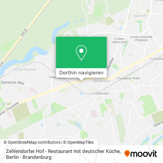 Zehlendorfer Hof - Restaurant mit deutscher Küche Karte