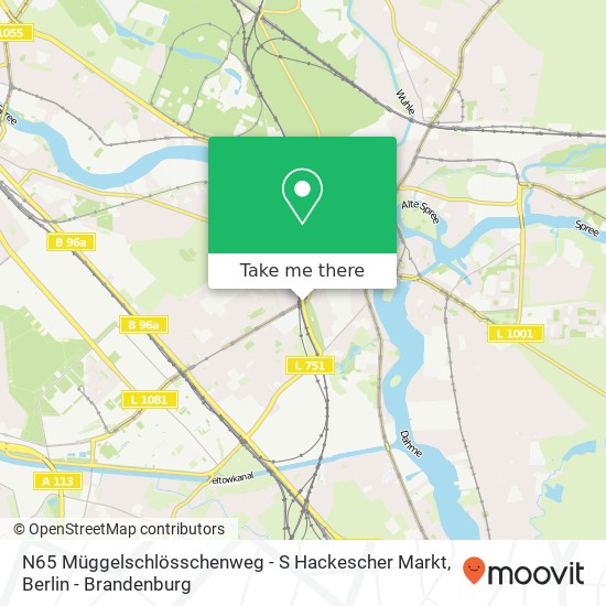 N65 Müggelschlösschenweg - S Hackescher Markt Karte
