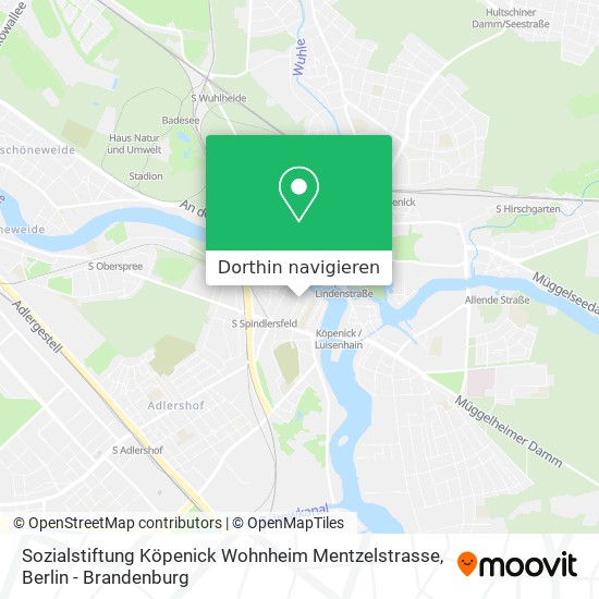 Sozialstiftung Köpenick Wohnheim Mentzelstrasse Karte