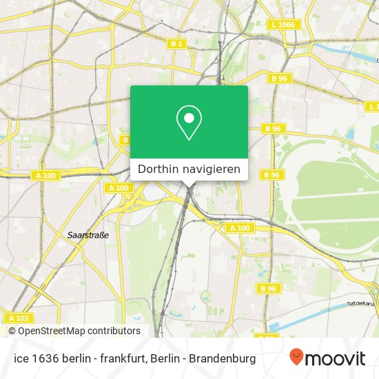 ice 1636 berlin - frankfurt Karte