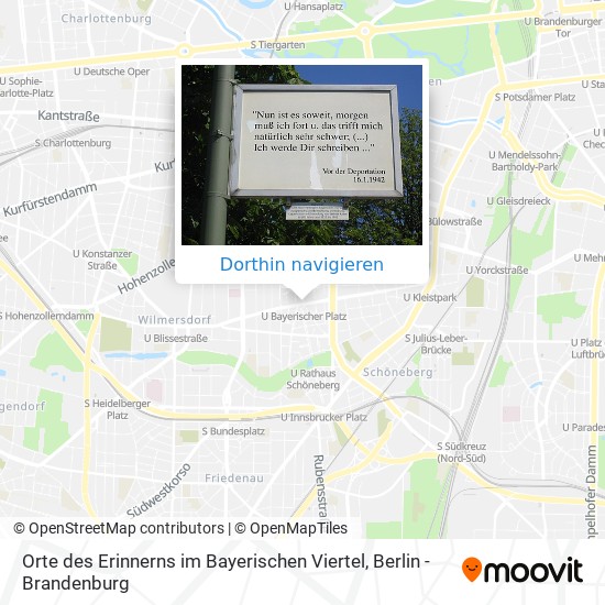 Orte des Erinnerns im Bayerischen Viertel Karte