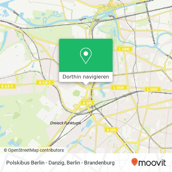 Polskibus Berlin - Danzig Karte