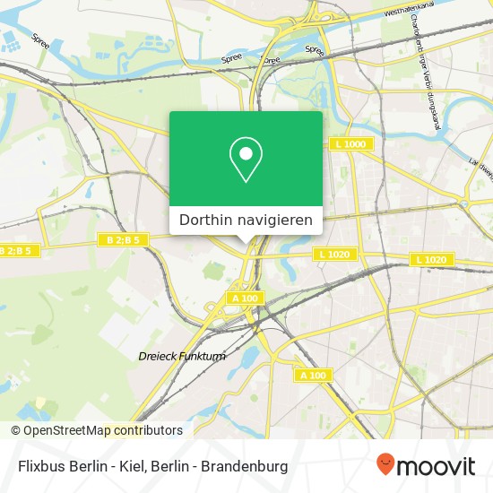 Flixbus Berlin - Kiel Karte