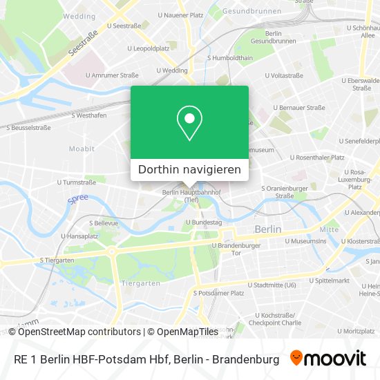 RE 1 Berlin HBF-Potsdam Hbf Karte