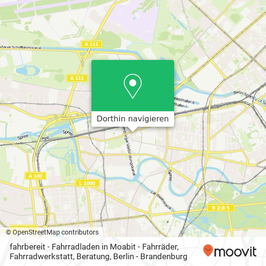 fahrbereit - Fahrradladen in Moabit - Fahrräder, Fahrradwerkstatt, Beratung Karte