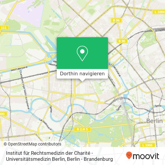 Institut für Rechtsmedizin der Charité - Universitätsmedizin Berlin Karte