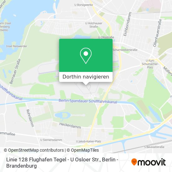 Linie 128 Flughafen Tegel - U Osloer Str. Karte