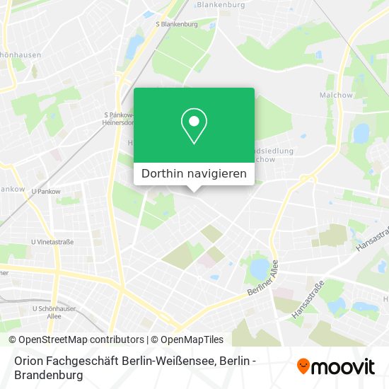 Orion Fachgeschäft Berlin-Weißensee Karte