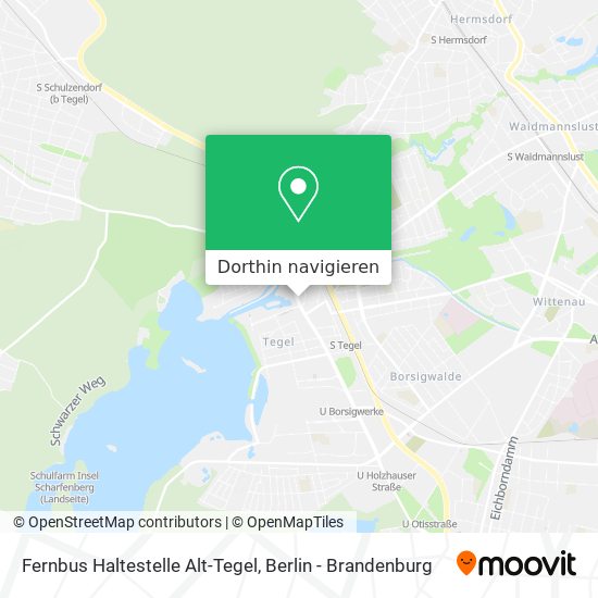 Fernbus Haltestelle Alt-Tegel Karte