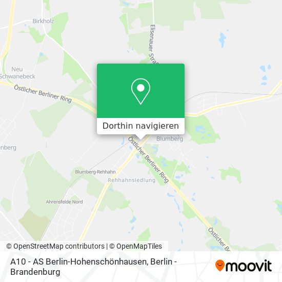 A10 - AS Berlin-Hohenschönhausen Karte