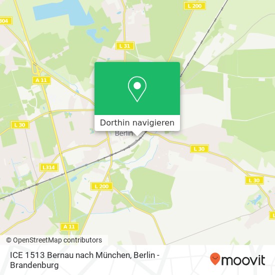 ICE 1513 Bernau nach München Karte