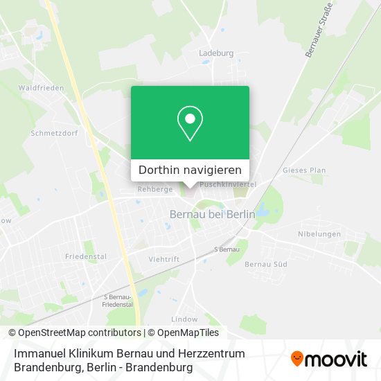 Immanuel Klinikum Bernau und Herzzentrum Brandenburg Karte