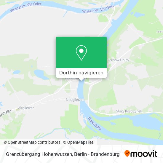 Grenzübergang Hohenwutzen Karte