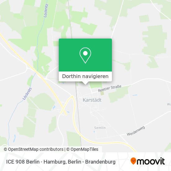 ICE 908 Berlin - Hamburg Karte