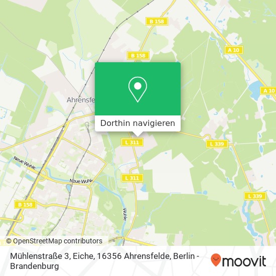 Mühlenstraße 3, Eiche, 16356 Ahrensfelde Karte