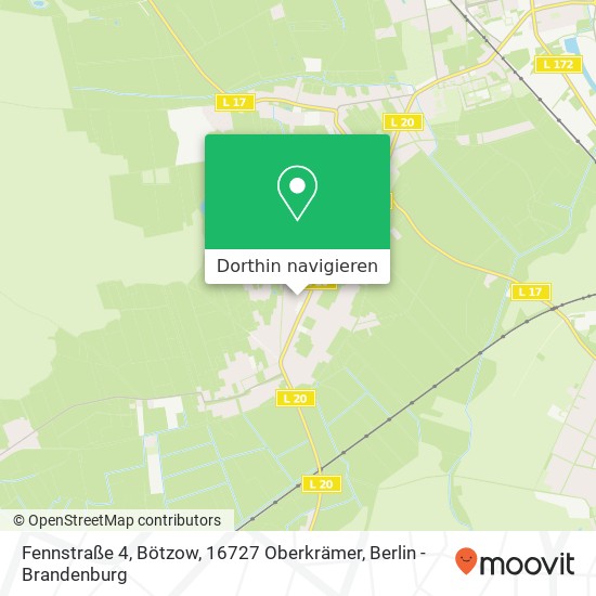 Fennstraße 4, Bötzow, 16727 Oberkrämer Karte