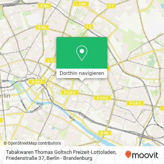 Tabakwaren Thomas Goltsch Freizeit-Lottoladen, Friedenstraße 37 Karte