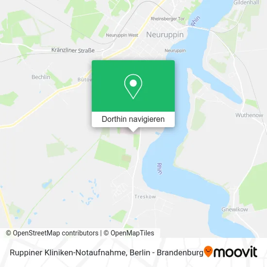 Ruppiner Kliniken-Notaufnahme Karte