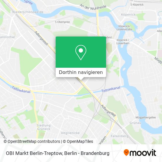 OBI Markt Berlin-Treptow Karte