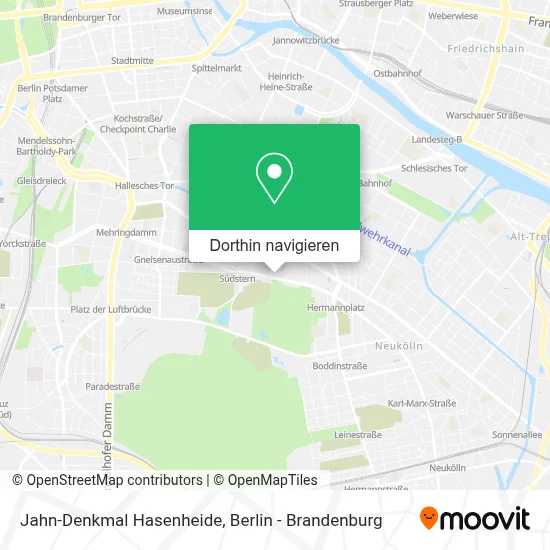 Jahn-Denkmal Hasenheide Karte