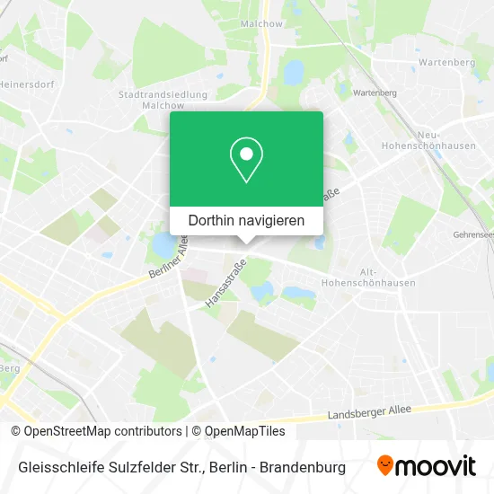 Gleisschleife Sulzfelder Str. Karte