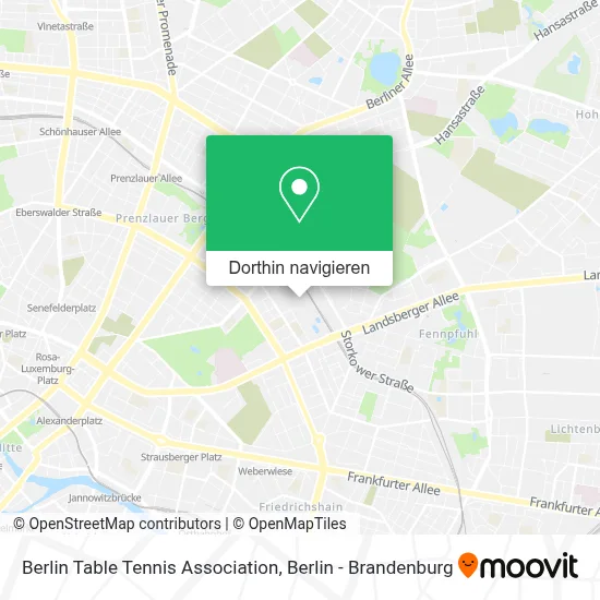 Berlin Table Tennis Association Karte