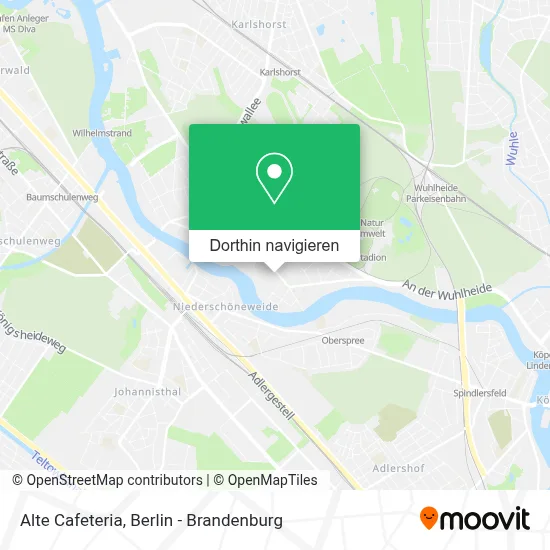Alte Cafeteria Karte