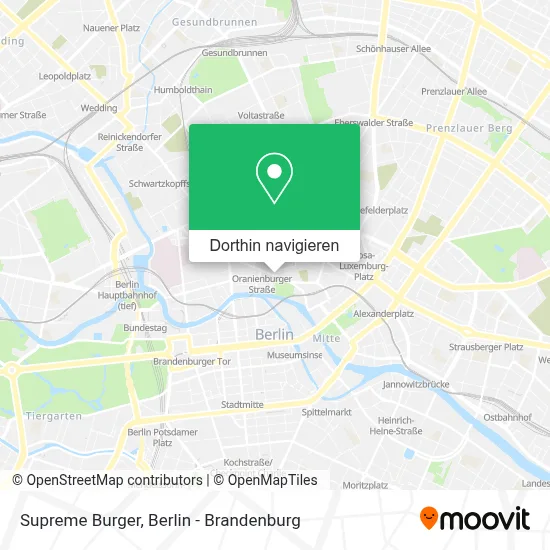 Supreme Burger Karte