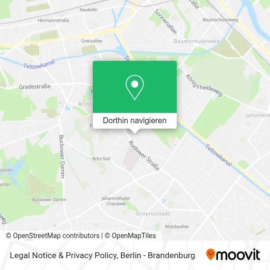Legal Notice & Privacy Policy Karte
