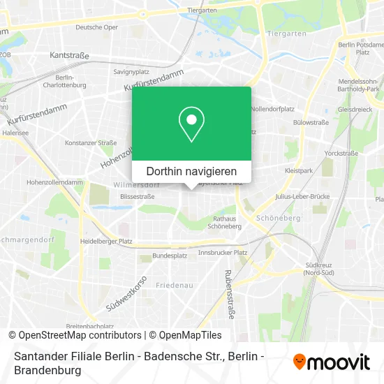 Santander Filiale Berlin - Badensche Str. Karte