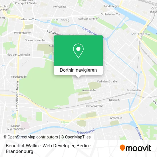 Benedict Wallis - Web Developer Karte