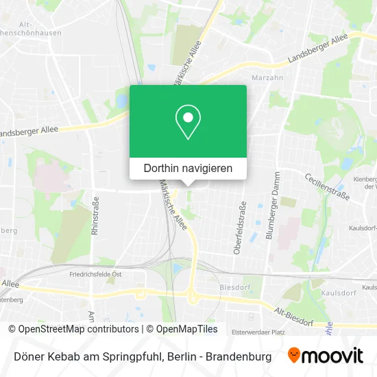 Döner Kebab am Springpfuhl Karte
