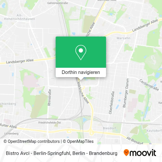 Bistro Avci - Berlin-Springfuhl Karte