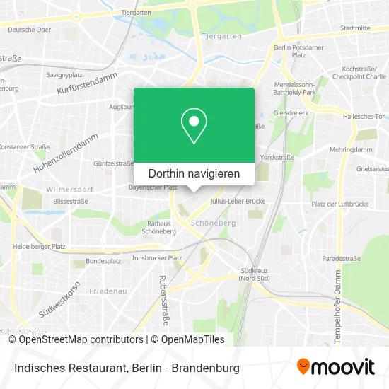 Indisches Restaurant Karte