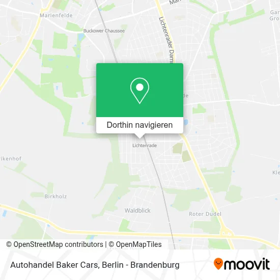Autohandel Baker Cars Karte