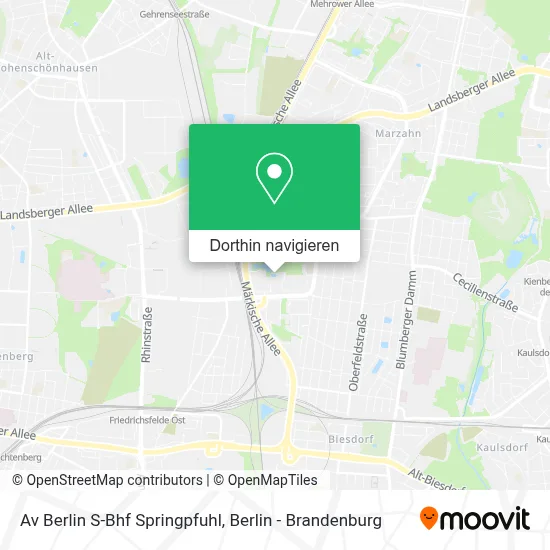 Av Berlin S-Bhf Springpfuhl Karte