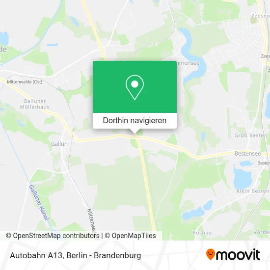 Autobahn A13 Karte