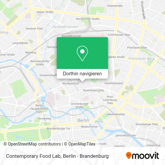 Contemporary Food Lab Karte