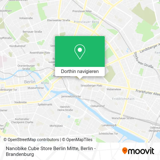 Nanobike Cube Store Berlin Mitte Karte