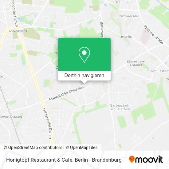 Honigtopf Restaurant & Cafe Karte