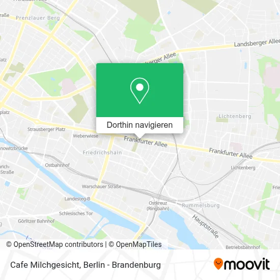 Cafe Milchgesicht Karte