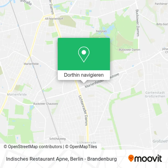 Indisches Restaurant Apne Karte