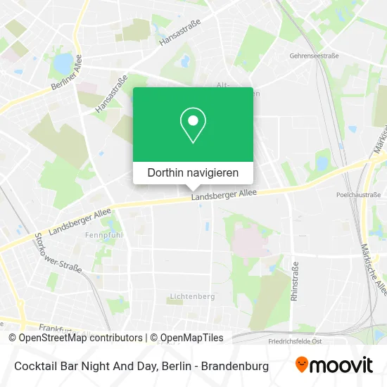 Cocktail Bar Night And Day Karte