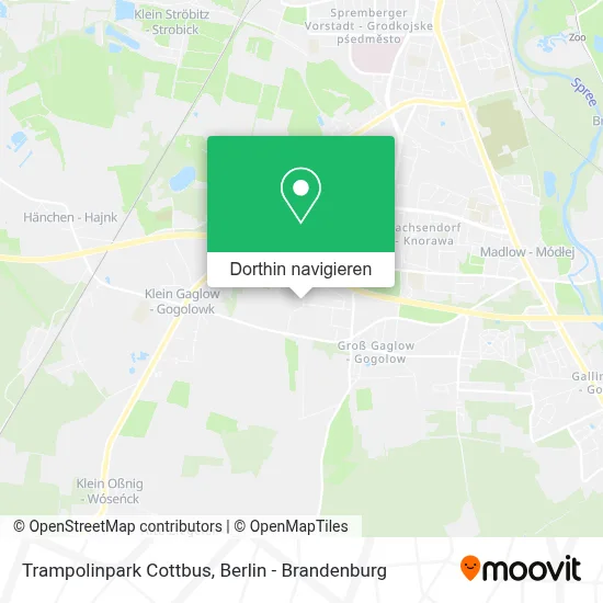 Trampolinpark Cottbus Karte