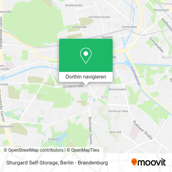 Shurgard Self-Storage Karte