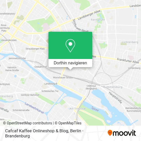 Cafcaf Kaffee Onlineshop & Blog Karte
